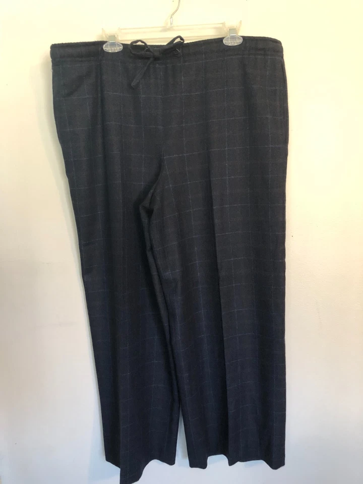 Pantalón Eskandar 100 % cachemir talla 1 10/12 L a cuadros azul marino a cuadros Foto 3 de 4