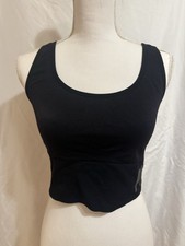 Victoria s Secret PINK Active Ribbed Long Line Seamless Sports Bra Black XL -EUC