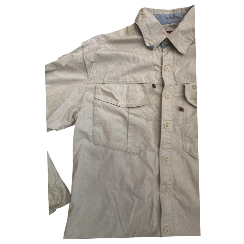 Camisa de pesca Simms caqui rendimiento para hombre pequeña Foto 4 de 4
