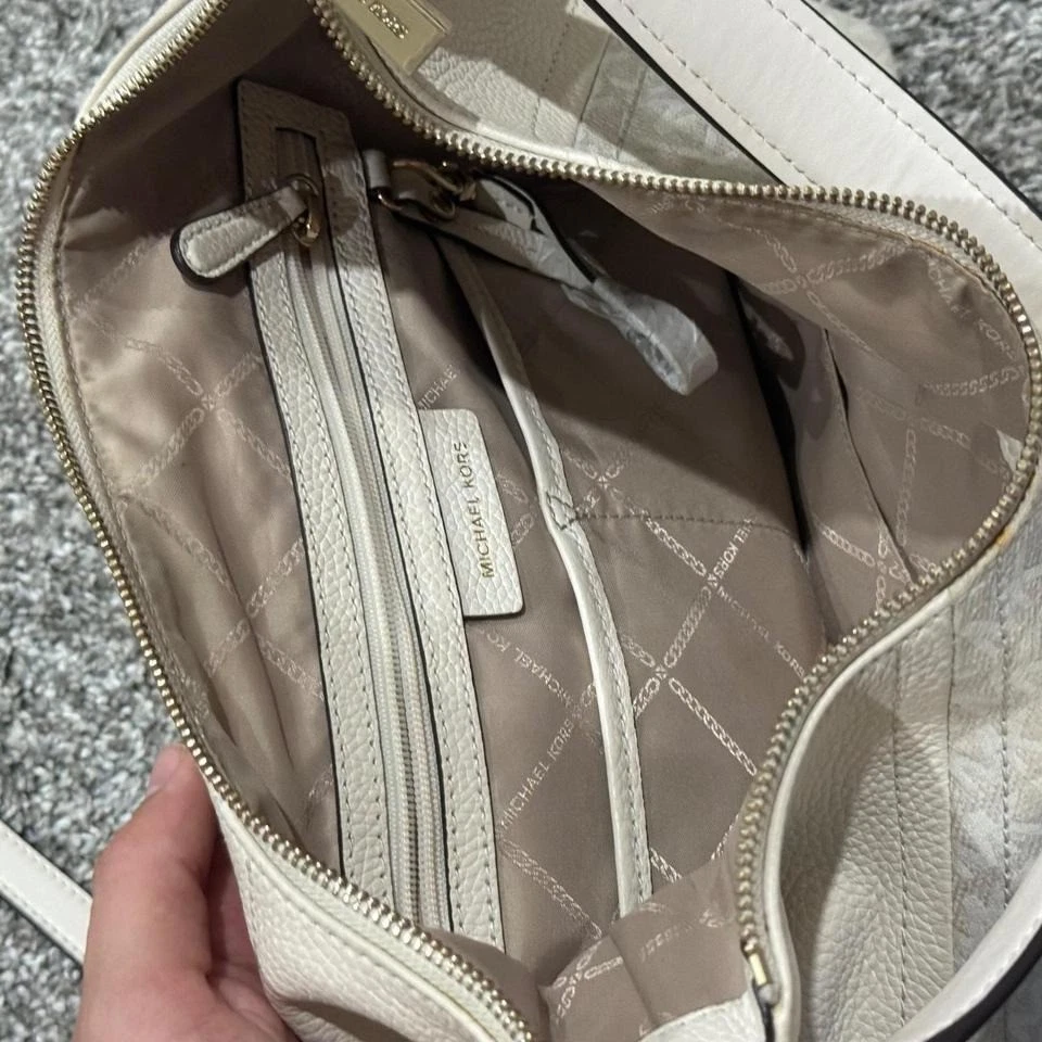 Bolso de Hombro Michael Kors Diseñador Blanco Monograma Logo Cartera Bolso de Mano Foto 3 de 4