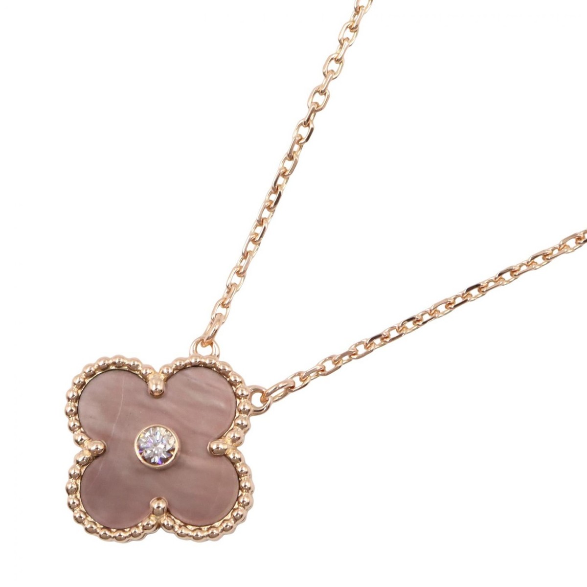 Van Cleef & Arpels Vintage Alhambra Diamond Grey Mother of Pearl
