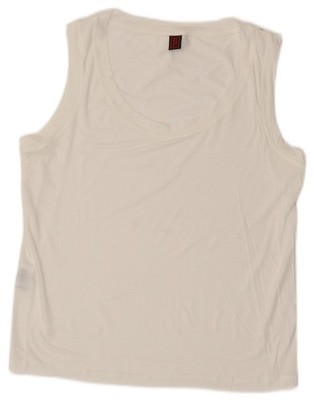 Stefanel Womens Vest Top UK 14 Medium White Lyocell CS03