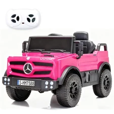 Pink Kids 12V Ride on Toy Licensed Mercedes Electric Car w/4*Suspension MP3 LED