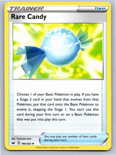 2020 POKEMON RARE CANDY SWORD & SHIELD 180/202 UC NM A83889 FREE S&H