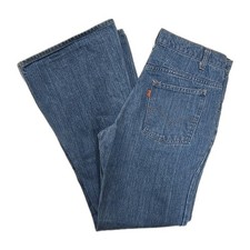 Vintage 70  s Levi  s Orange Tab Bell Bottom Flare Light Denim Jeans Sz 33X31.5