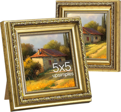 5X5 Picture Frame with Real Glass, Ornate Vintage 5 X 5 Photo Frames