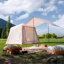 2-4 Person Inflatable Camping Tent Easy Setup Blow Up Air Tent with Hand Pump