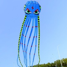 Huge Kite 26ft Blue 3D Lightning Octopus, Kites for Adults and Teenagers
