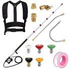 24 FT Pressure Washer Telescoping Wand with 5 Spray Nozzle and 2 Extension Wand