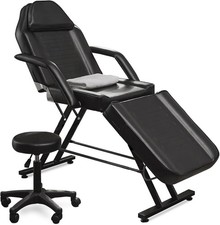 Massage Salon Tattoo Chair Esthetician Bed with Hydraulic Stool,Multi-Purpose 3-