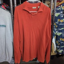 IZOD Vtg 90s Orange Polo SWEATER Men's L