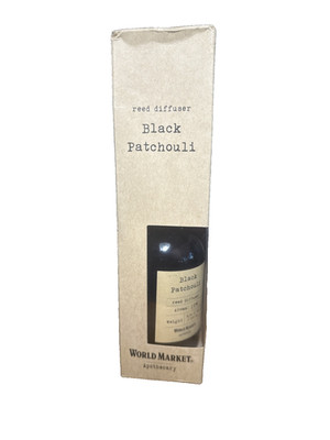 Black Patchouli Reed Diffuser World Market 6.76 fl oz 10% aroma NEW in box  E4