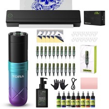 Filter Tattoo Printer Kit - Stencil Printer Machine with Tattoo Gun, 20Pcs