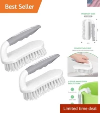 Heavy Duty Scrub Brush Set for Bathroom Kitchen Carpet Cleaning 2 Pack