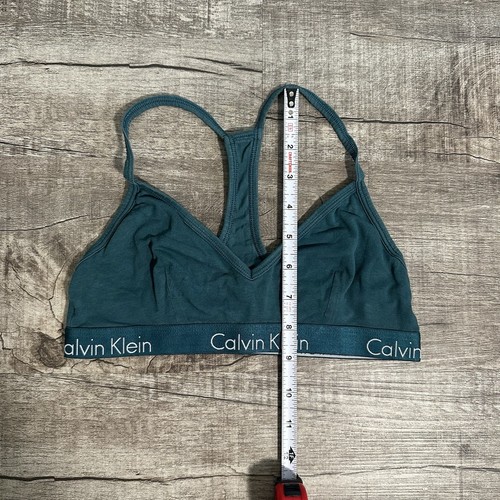 Calvin Klein Motive Cotton Lightly Lined Bralette Bra Women’s M Emerald Green - Picture 3 of 6
