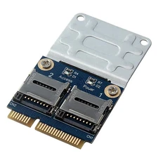 Sintech Dual Micro SDXC SDHC SD to Mini PCI-e Adapter Card with Half Bracket 