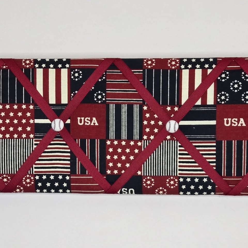 NWOT Mini French Memory Board Americana Red White Navy Blue Stars & Stripes - Image 2 of 4