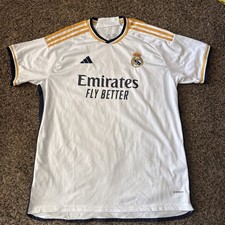 adidas Real Madrid Emirates Fly Better White Short Sleeve Polyester Jersey 2XL