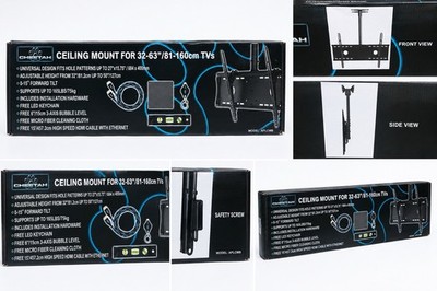 New Cheetah APLCMB Ceiling Mount TV Bracket 32-63 165 Lb Capacity Black Finish