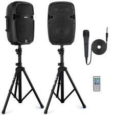 Pyle Active  Passive PA Speaker System Kit - Dual Loudspeaker ,10'' Subwoofers