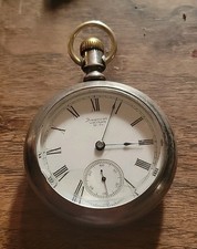 1890 WALTHAM 18s 15j Grade 15 Model 1883 Pocket Watch - FAHY'S Coin Silver Case