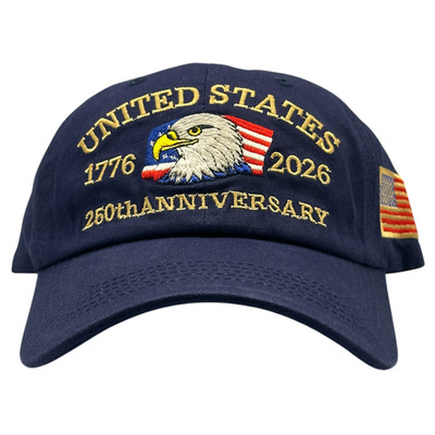 US 250th Anniversary Embroidered Cap Baseball Hat Unstructured Soft Cap