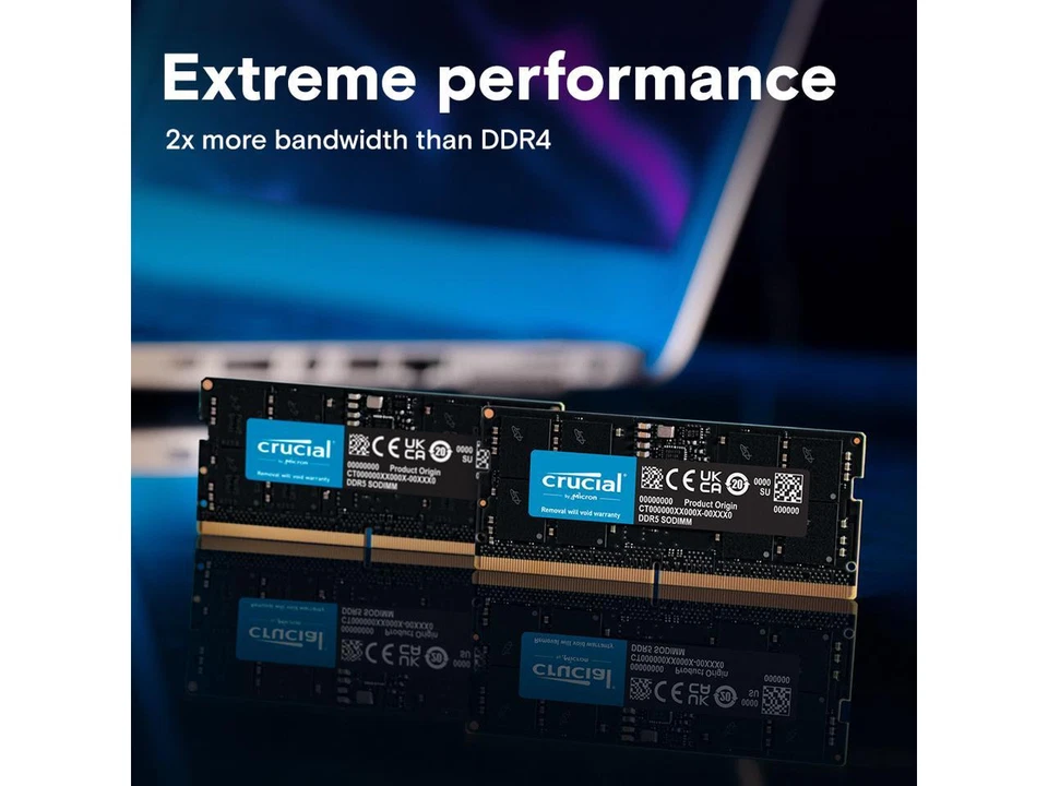 Crucial 128GB (2 x 64GB) 262-Pin DDR5 SO-DIMM DDR5 5600 (PC5 44800) Laptop Memor - Image 2 of 4