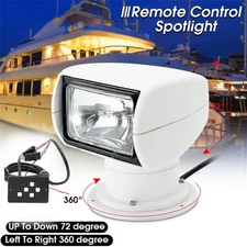 Boat Search Light 100W Remote Control LED Marine Spotlight 360 Rotate 2500LM 12V
