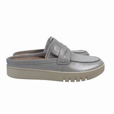 VIONIC Chantel Silver Leather Mule Shoes Women's Sizes 6 - 11 Wide