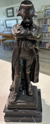 Vintage Napoleon Bonaparte Metal Statue Sculpture Marble Base 12  Heavy 7.10 lbs
