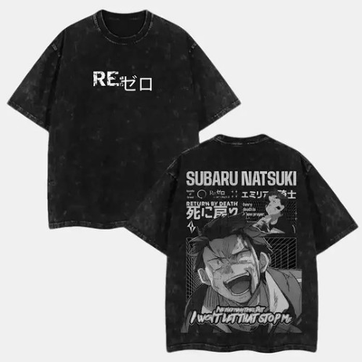 #ad Natsuki Subaru T Shirt � Oversized Cotton Streetwear for Anime $21.00