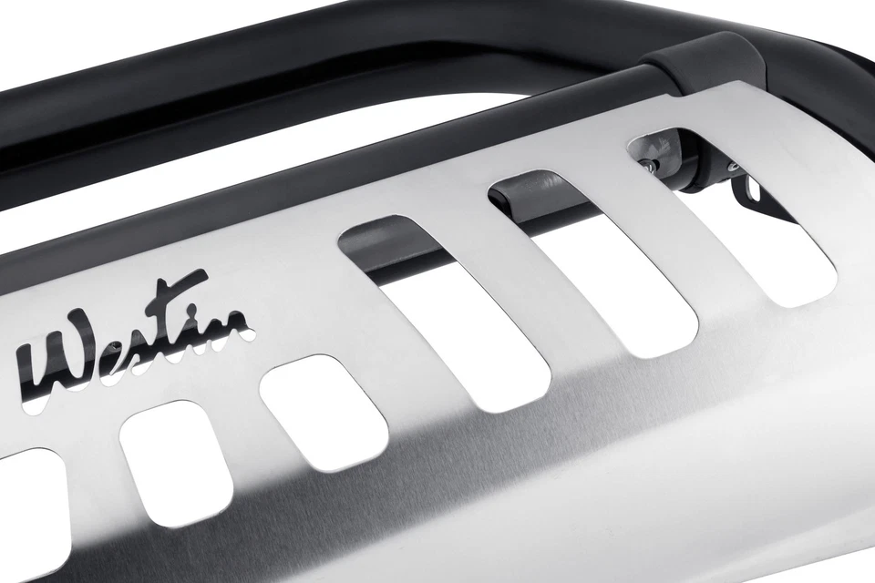 For Nissan Frontier 05-21 Westin 3" Ultimate Black Bull Bar w Brushed Skid Plate - Image 3 of 4