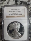 1999 P Eagle S$1. American Silver Eagle PF 69 Ultra Cameo.