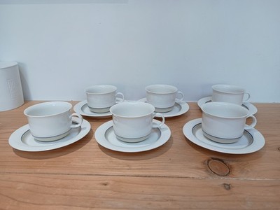 Set 6 Arabia Finland Seita Arctica 225 ml Tassen und Untertassen. Vintage sehr guter Zustand