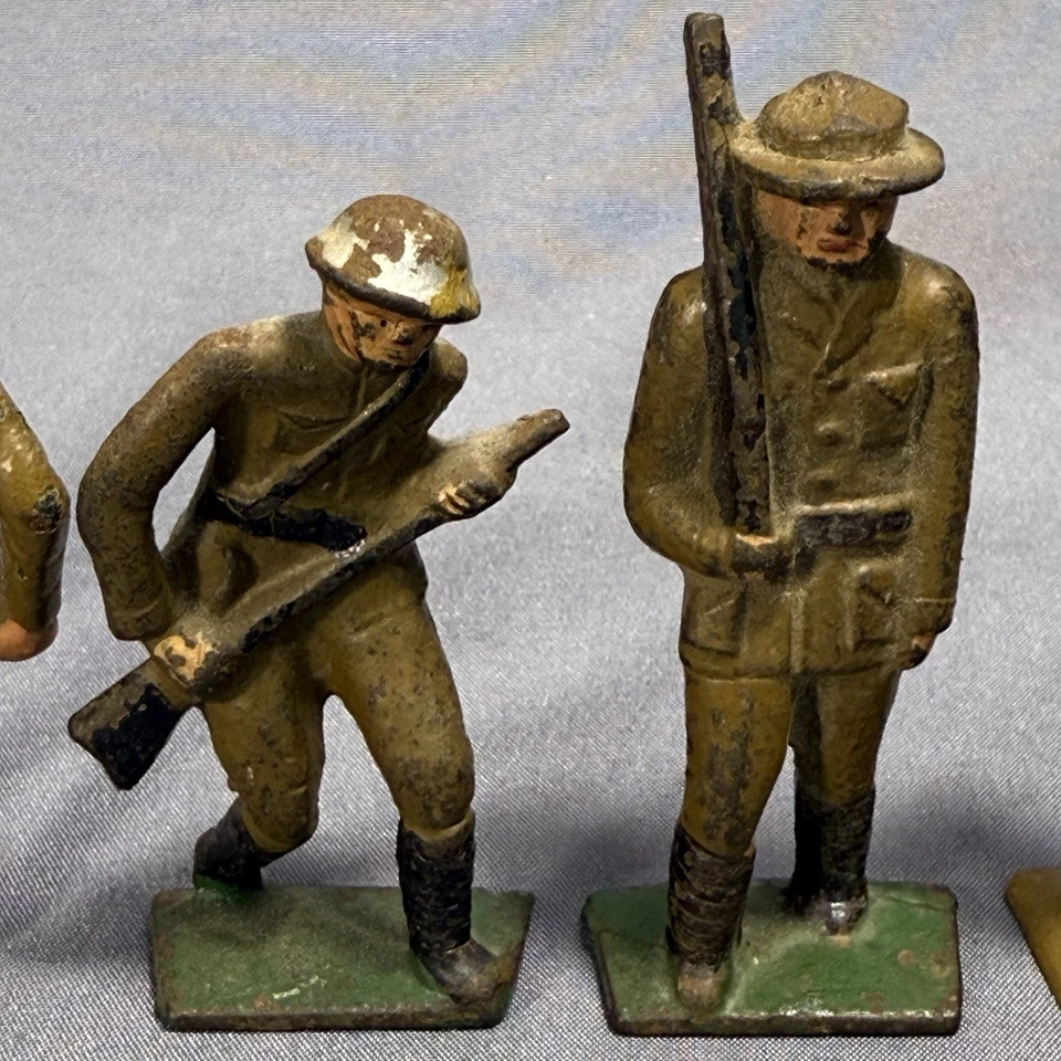 Vintage Barclay Manoil WWI Lot of 5 Metal Toy Soldier Cast Lead Army Figures - Image 4 of 4