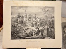 Wallensteins Zug nach Eger 19. Jh. LITHOGRAPHIE Carl Piloty Historisch Kunst