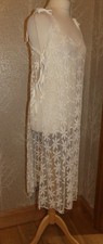 URBAN OUTFITTERS CREAM EMBROIDERED FLORAL LACE TIE SIDES BEACH COVER UP O/S BNWT