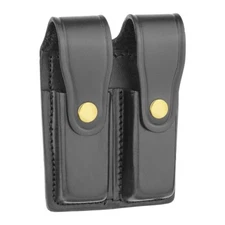 NEW DUTYMAN 8511 DOUBLE MAG POUCH PLAIN BLACK BRASS SNAP Glock 20,21