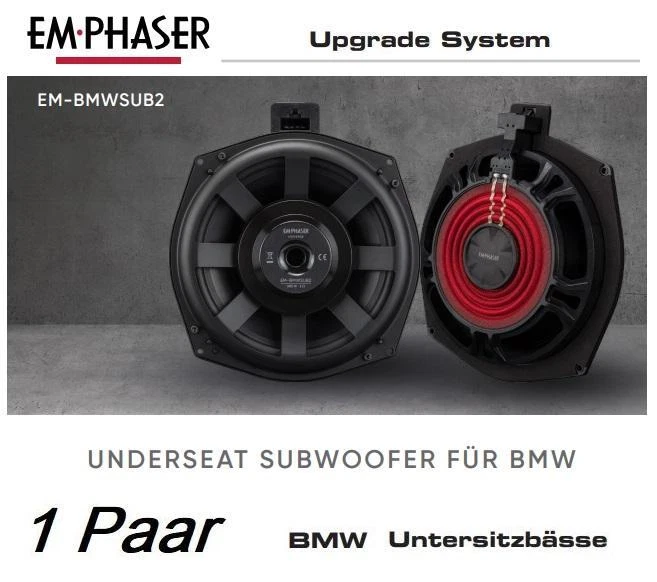 Caisson de basses EMPHASER EM-BMWSUB2 1 paire compatible avec les véhicules BMW