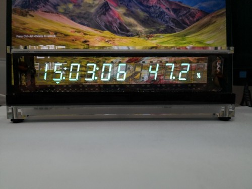 VFD Tube Clock Large Display Home Desktop Decor Clock Temp & Humidity Display - Picture 2 of 8