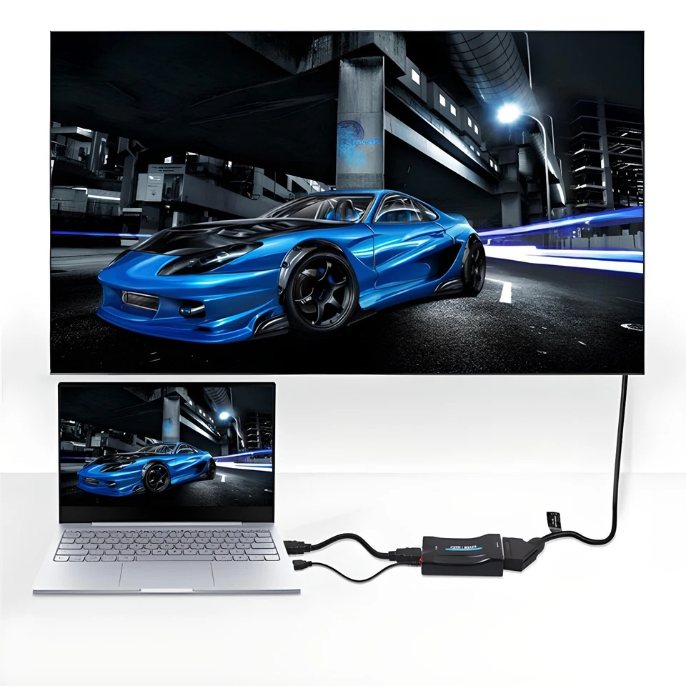 Scart zu HDMI auf Konverter Wandler AV Scaler Converter Adapter 1080P HD Retoo - Bild 4 von 4