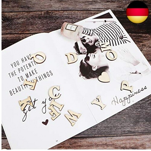 JKJF Holz Buchstaben Groß Buchstabe Unfertiger Holz Aufkleber für DIY K - Bild 2 von 7