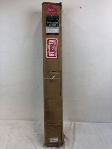 Arlo Blinds Cordless Java Deep Bamboo Roman Shades Blinds, 33in W x 74in H - Picture 3 of 4