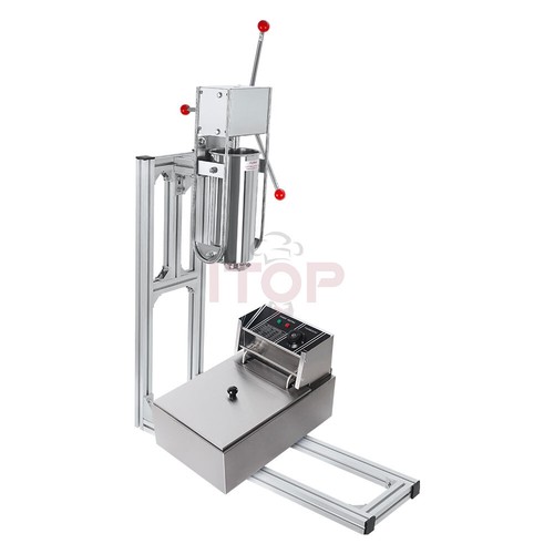 Machine manuelle à churros 5 litres en acier inoxydable 8L Friteuse profonde - Imagen 6 de 12