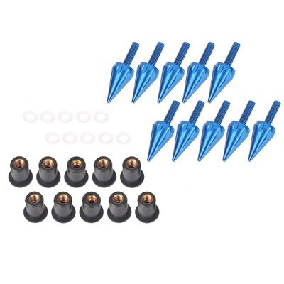 10x Windscreen Windshield Wind Screen Spike Bolt For Hyosung Honda Buell Blue