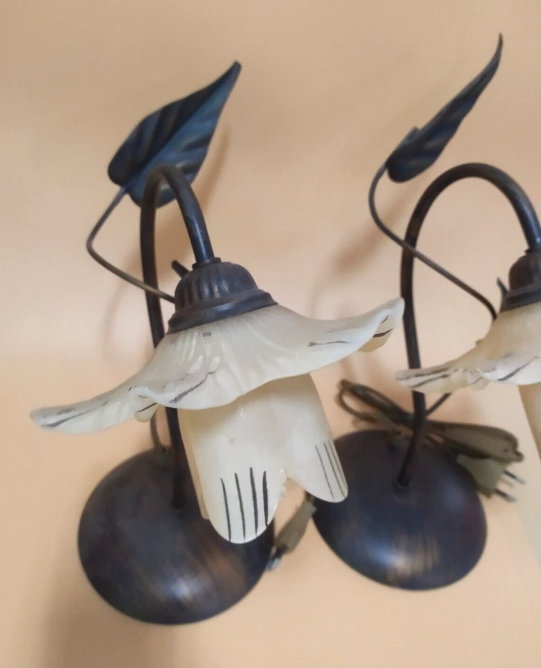 Coppia di Lampade da Comodino Pan Europe 1x40W E14 Made in Italy- Set da 2 lamp. - Immagine 3 di 4