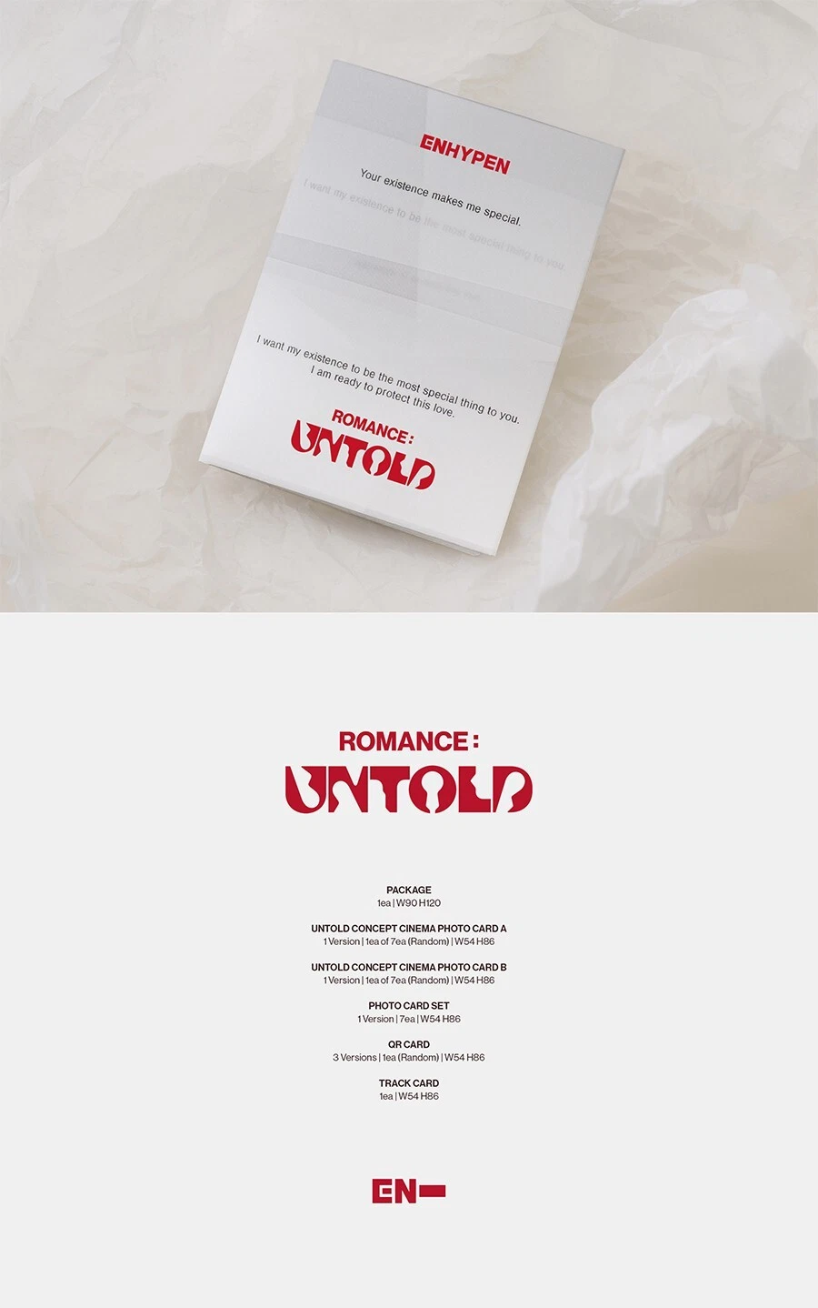 ENHYPEN ROMANCE : UNTOLD 2nd Full Album WEVERSE Ver/QR Card+ ENHYPEN ROMANCE : UNTOLD 2nd Full Album WEVERSE Ver/QR Card+