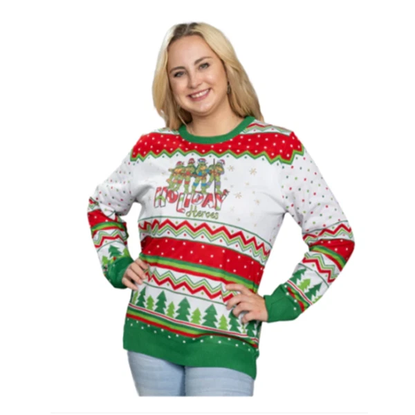 Womens Teenage Mutant Ninja Turtles TMNT "Holiday Heroes" Ugly Christmas Sweater