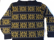 Vintage Women's Sweater All Over Pattern M Lambs Wool Blend Grannycore