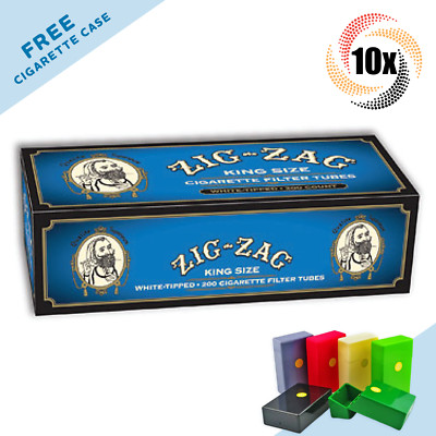 10x Box Zig Zag White Tipped Tubes King Size ( 2,000 Tubes ) Cigarette Tube RYO